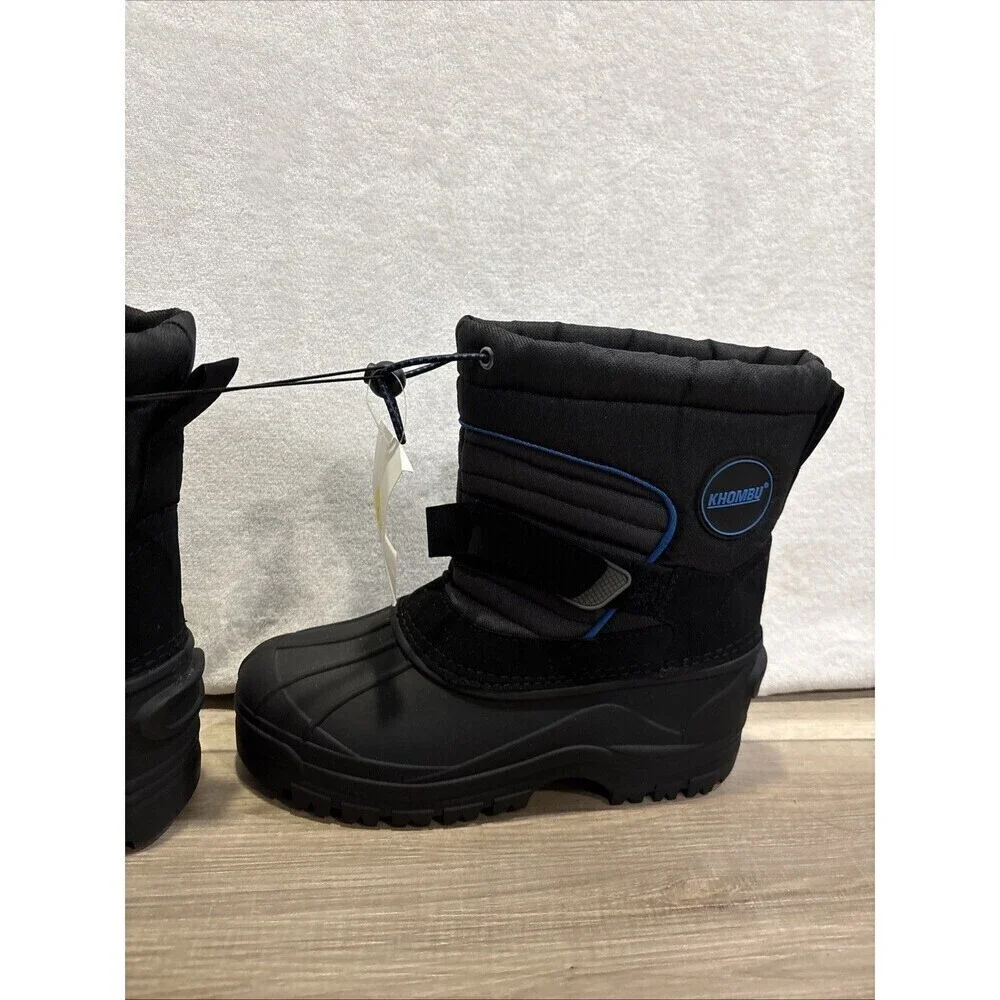 Khombu Men's Size 5M Black/Blue Peter Winter Snow Boots Waterproof NWT